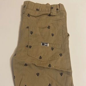 Brown shorts without sneakers